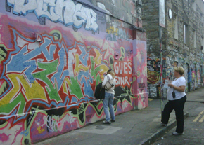 On the way to the show, we stopped at Windmill Lane-home of the studio U2 used during the 80's, and where fans from all over the world stop to leave well wishes graffiti'd on the wall. Since the show is this weekend, there are a ton of brand new messages.