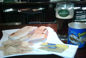 A typical pre-show snack before heading to the stadium-including the only beer to ever make me cry. 